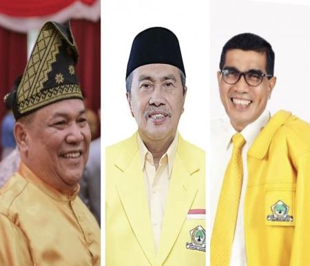 (Ki-ka) Tiga nama yang masih disebut bakal daftar calon Ketua Golkar Riau SF Hariyanto, Syamsuar, dan Parisman belum mendaftar (foto/ist)